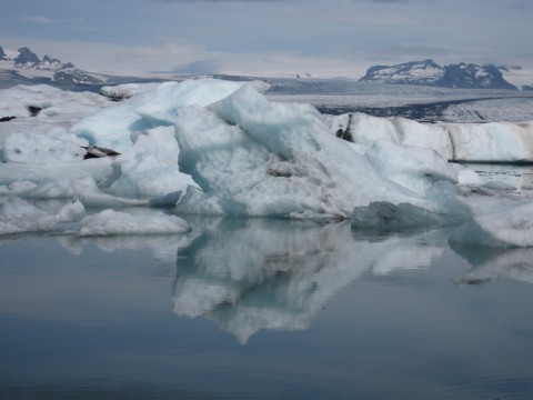 Island Gletscherskulpturen und Gletscherzunge